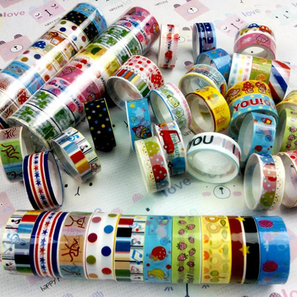 

10Colorful Washi Tape Decorative Masking Cartoon Patterns DIY Decor for DIY Crafts, Kids' Art Projects, Scrapbook, Journal