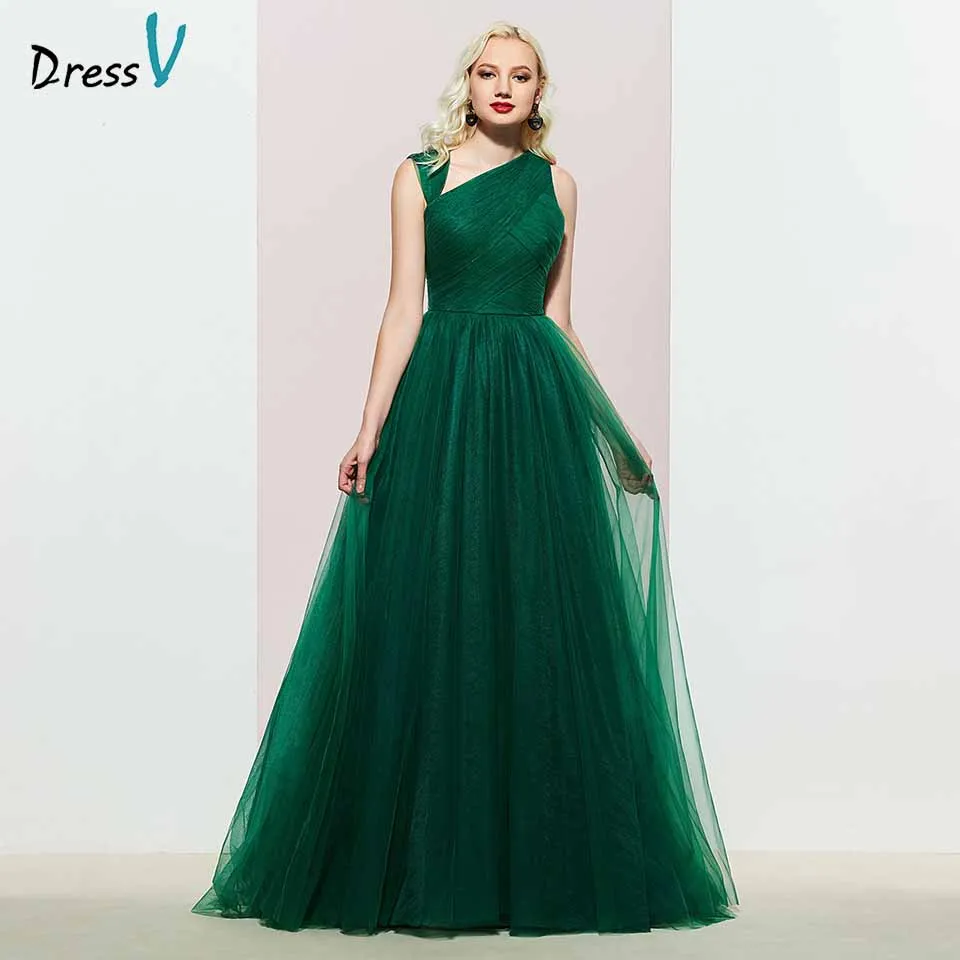 Dark Green Dressv темно-зеленое вечернее платье ТРАПЕЦИЕВИДНОЕ элегантное без рукавов длиной до пола Плиссированное свадебное вечернее платье es - Цвет: Dark Green