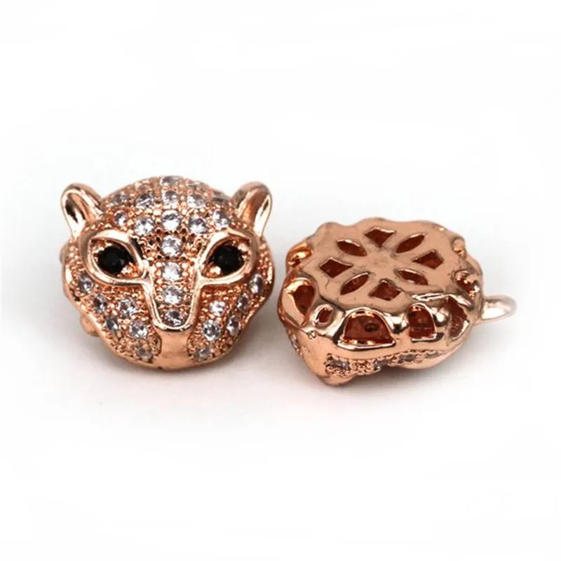 Бусины леопардовой расцветки Cheetah BeadsCZ бусины с микрозакрепкой в виде животного