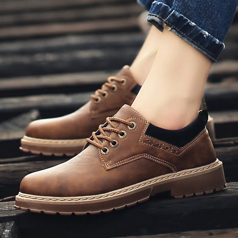 Brand new fashion Men's casual leather shoes lace up travel sneaker male oxford Work zapatillas deportivas RA-50 |