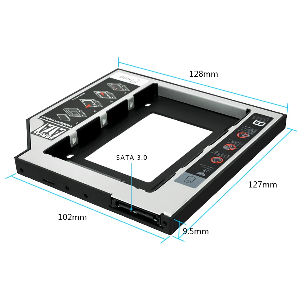 Sunvalley 2nd HDD Caddy 2 5 &quot9 мм SATA 3 0 чехол для SSD ноутбука жесткий диск с панелью|Корпус