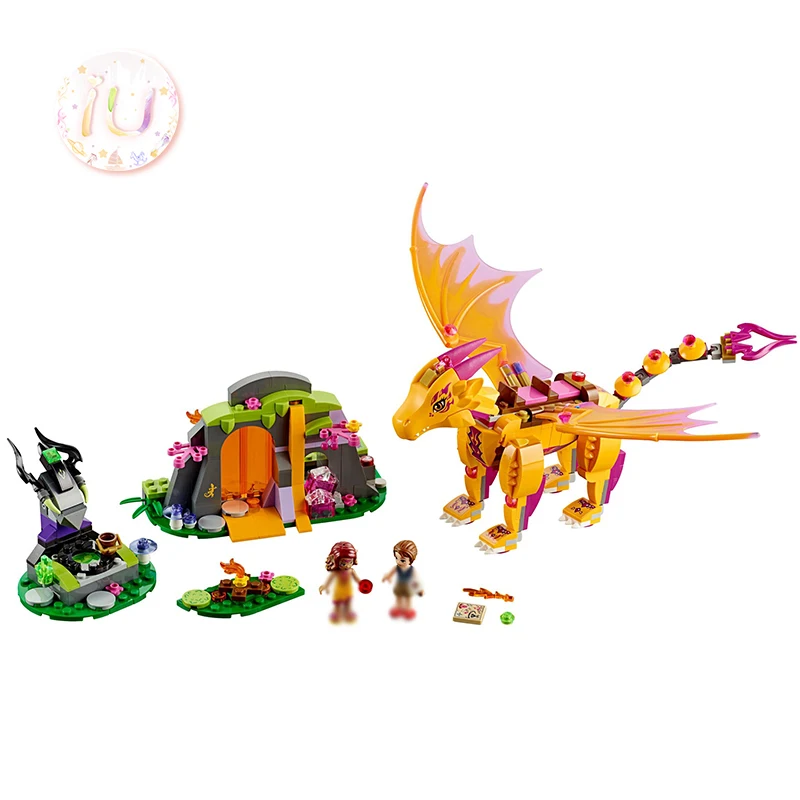 Legoings BELA 10503 Elves Fire Dragon's Lava Cave строительные блоки игрушки для детей 446 шт