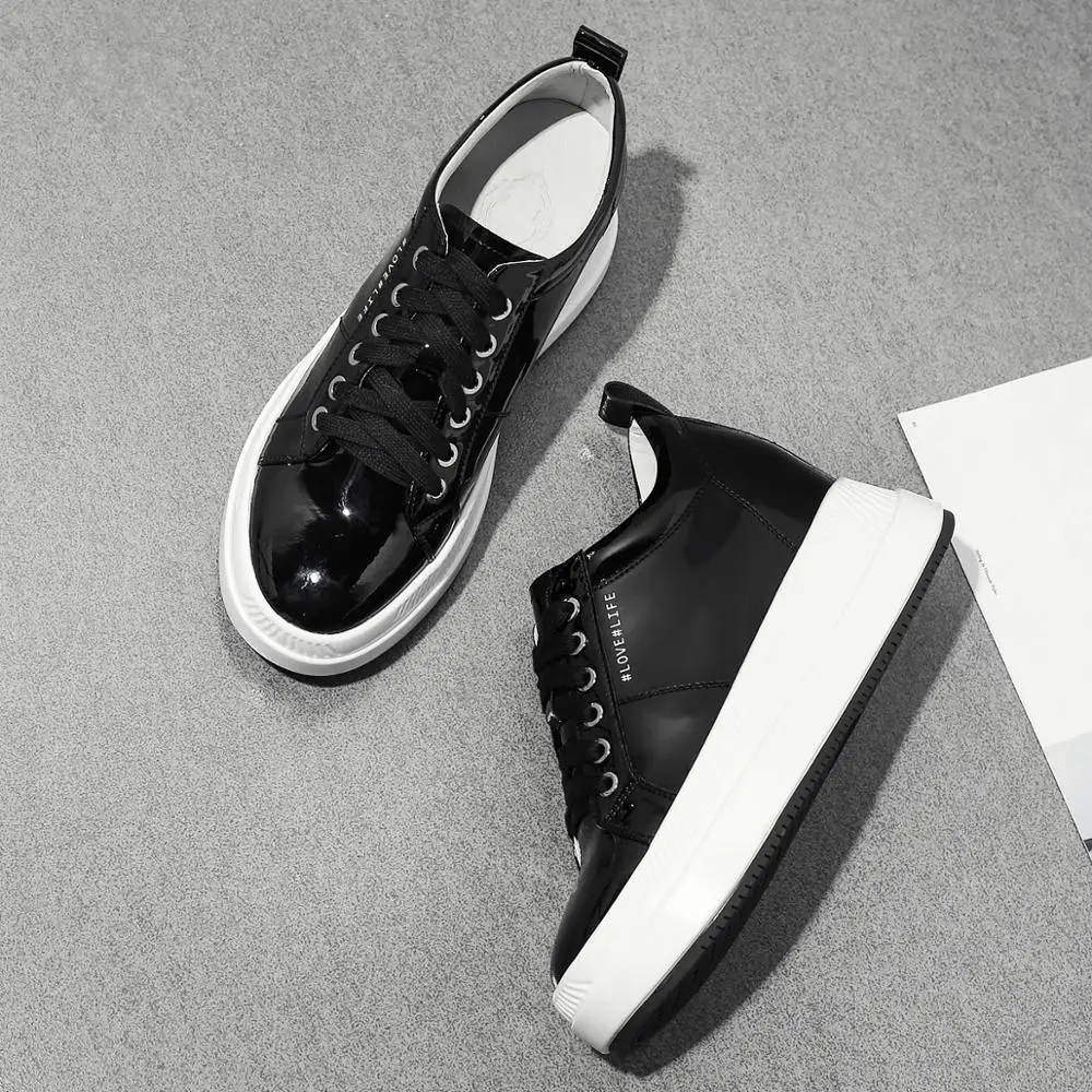 Женские кожаные кроссовки черные или бежевые повседневные на платформе 2021 см 7