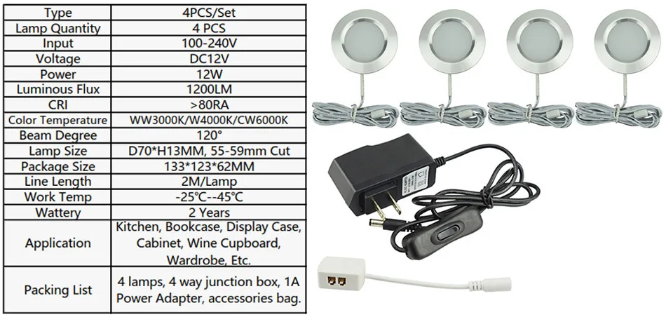 AC 100-240V адаптер и переключатель DC 12V 3W светодиодный светильник под шкаф s костюм встроенный винный шкаф лампа низкого напряжения светодиодное освещение для шкафа