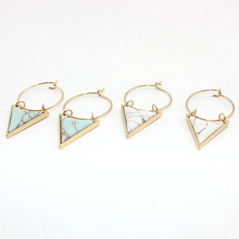 Мода 2017 г. Для женщин Треугольники геометрический кулон обруч петли Серьги