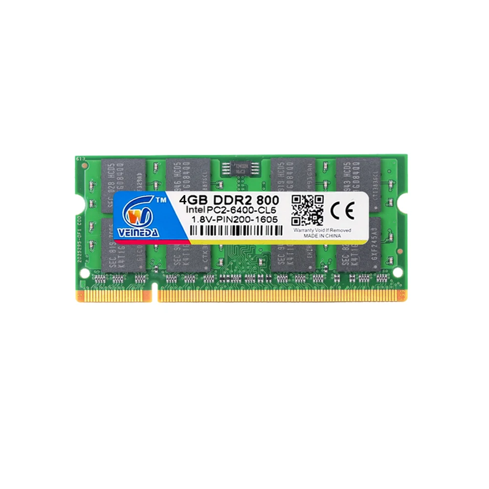 Оперативная память VEINEDA Sodimm 4 Гб ddr2 800 МГц оперативная совместимый ноутбук 667 для