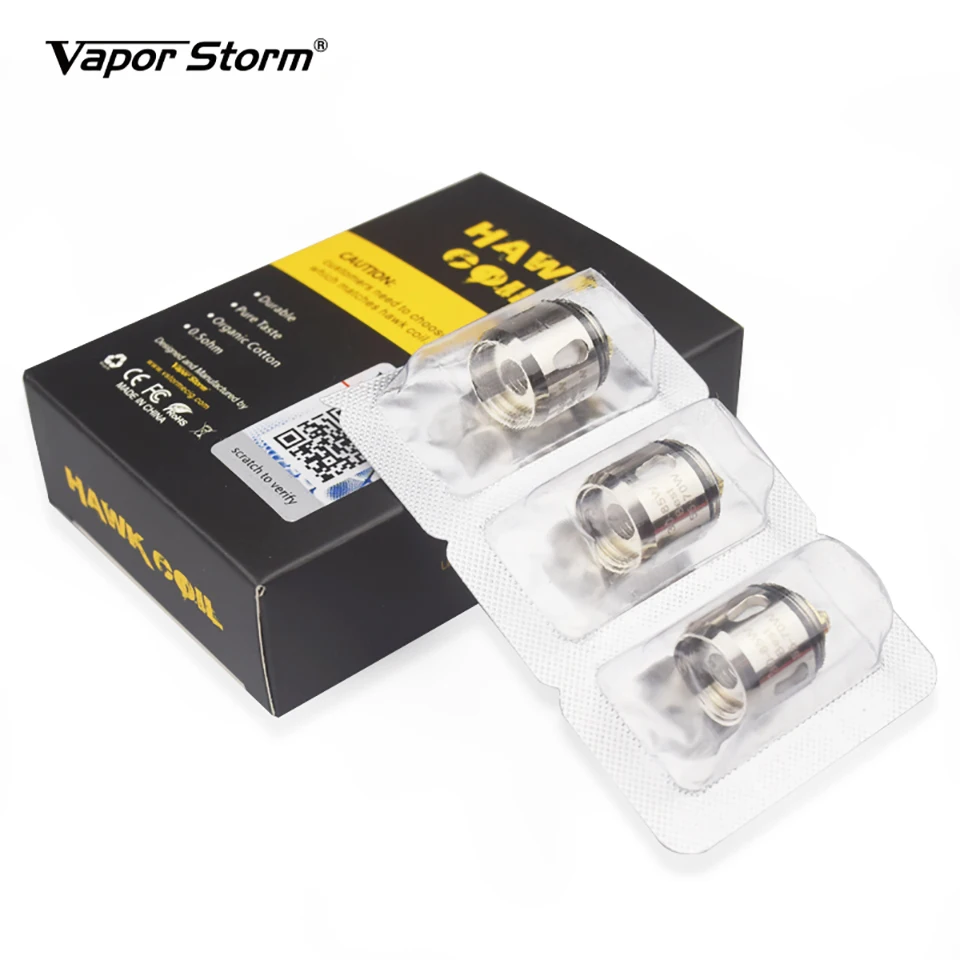 3 шт. Vapor Storm Hawk спиральный атомайзер Core 0 5 ом органический хлопок для 30-85 Вт Vape Mod
