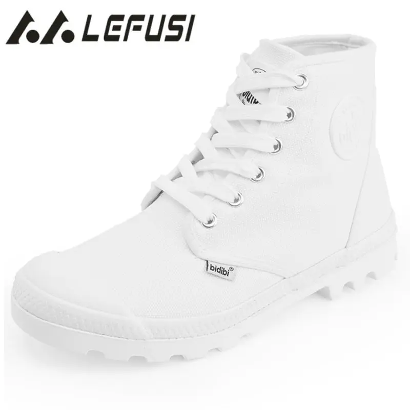 Мужская Новая парусиновая обувь Для мужчин для него и нее высокого верха с