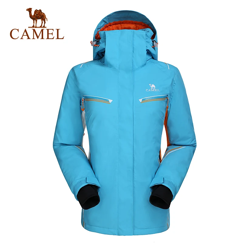 CAMEL мужская и женская зимняя спортивная куртка для улицы, теплая водонепроницаемая дышащая ветровка, куртка для катания на лыжах и сноуборде - Цвет: Blue Female