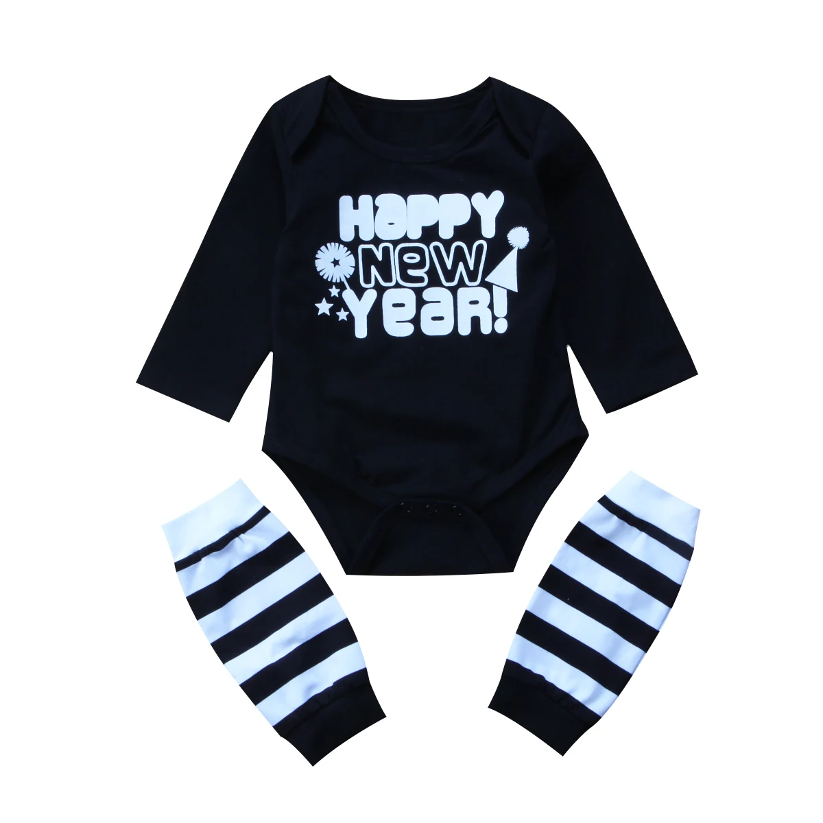 New Year Romper Tops+Leg Warmer Jumpsuit 2Pcs Newborn Baby Boy Outfits Sets | Детская одежда и обувь