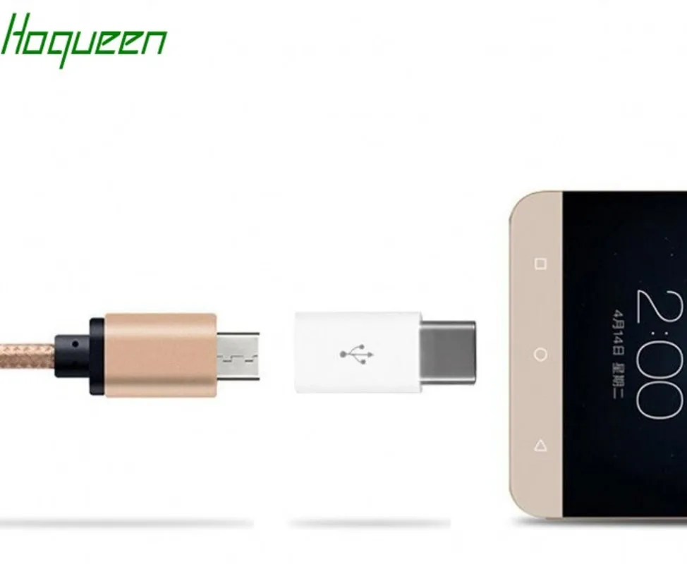 Hoqueen оптовая продажа 500 шт. * Micro USB к Type c зарядное устройство кабель адаптер