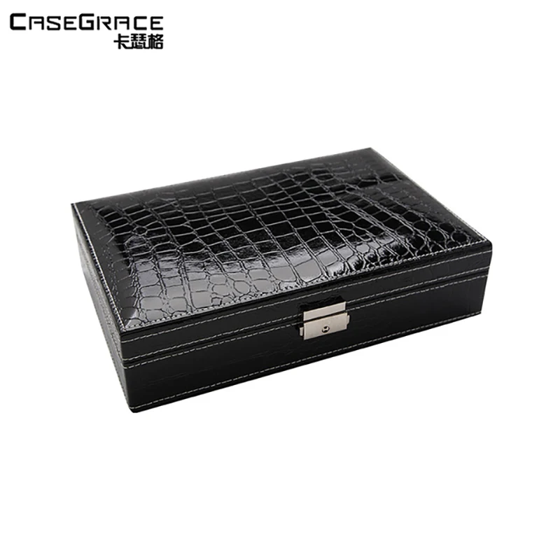 Casegrace изысканные ювелирные изделия коробка органайзер де maquiagem женские кожаные