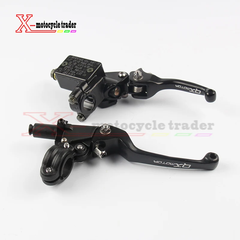 

Black QX Logo CNC Folding Brake Lever ASV Clutch Lever With Front Pump Fit CRF KLX YZF RMZ Motorcycle Dirt Bike