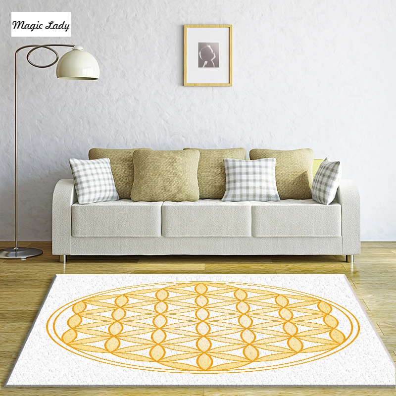 Carpet Hooks Hanging Decoration Living Room Modern Bedroom Unique Circle Collection Knitting Ornament Lines Symbol White Yellow |
