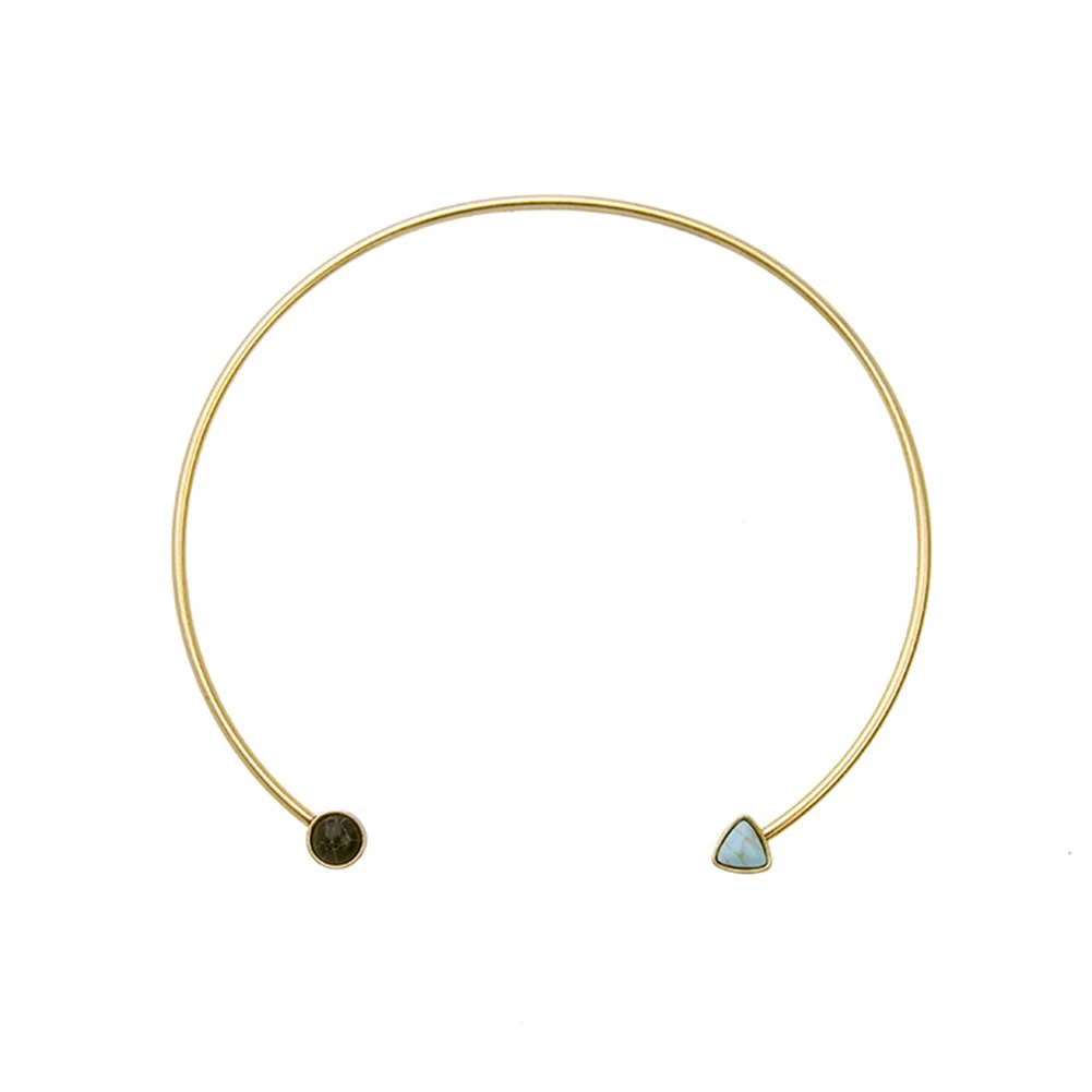 2 шт./компл. Boho крутящий момент стиль бирюзовый открытие в конце Воротник Ожерелье