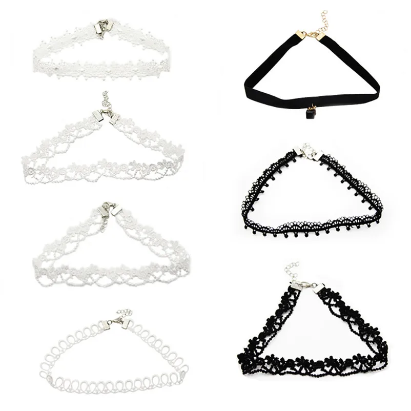 7 шт. модные ожерелья Чокеры набор ожерелий из эластичного бархата Классическая