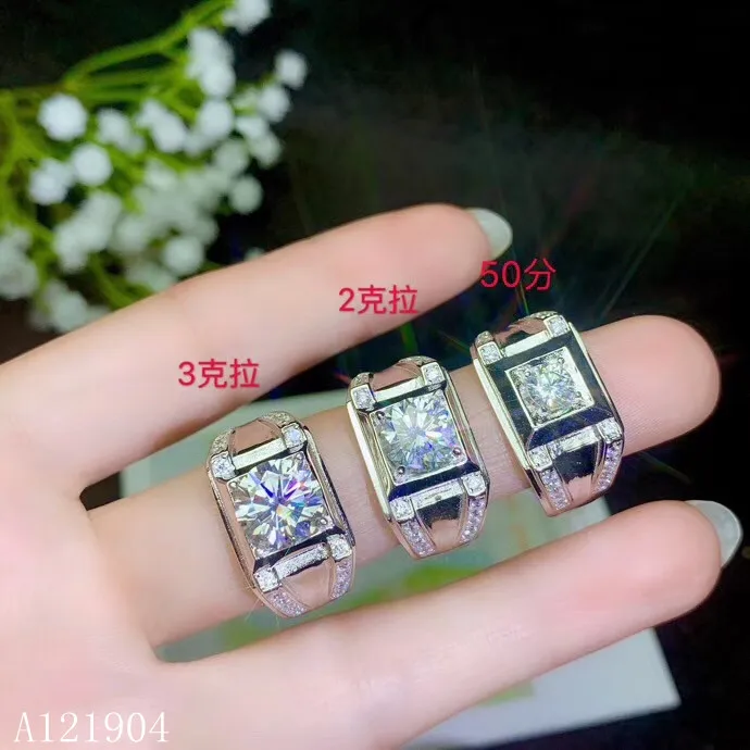 

KJJEAXCMY boutique jewelry 925 sterling silver inlay 2.0 carat Mozambique diamond men's ring With certificate925 sterling silver