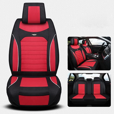 Red Standard Передние+ задние) роскошные льняные универсальные автомобильные чехлы на сиденья для Honda accord 7 8 9 civic CRV CR-V fit vezel jazz аксессуары - Название цвета: Red Standard