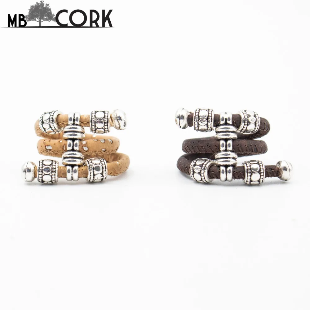 Натуральные пробковые бусины в античном стиле винтажное женское кольцо бренда