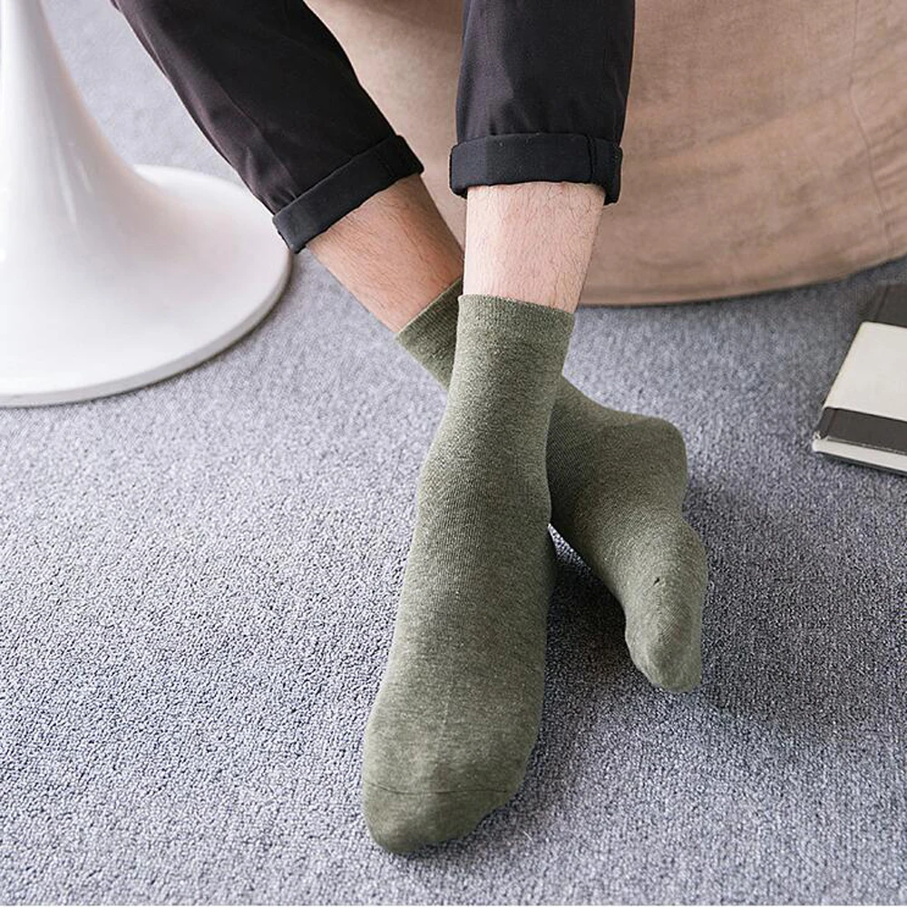 Носки Cheng Heng 10 пар/упак. хлопковые мужские носки в европейском стиле осенние однотонные деловые хлопковые носки мужские носки средней длины от AliExpress WW