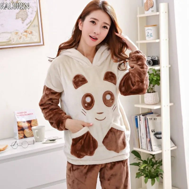4XL, большие размеры, зимние женские пижамы, домашняя одежда, Женская фланелевая Толстая Пижама, теплая Пижама, пижамные комплекты, Осень-зима, милая Мода