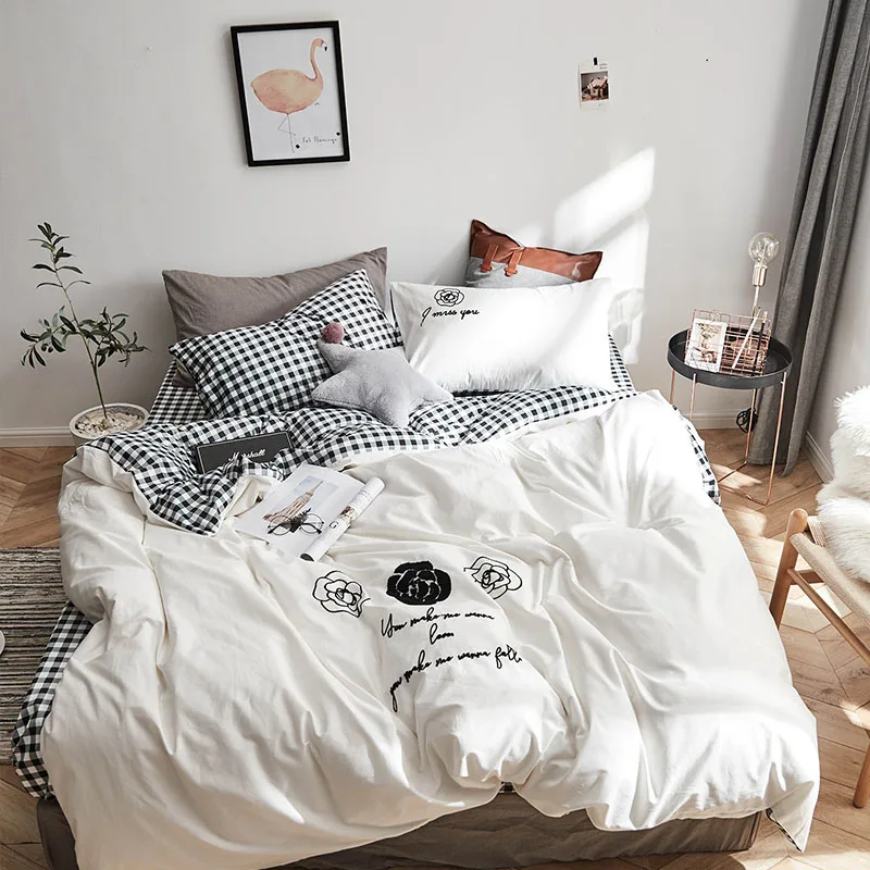 ROWBOE новая мебель для дома королева король пододеяльник простыни наволочка Мода