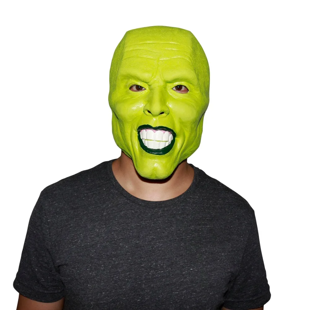 Jim Carey Green Head маска на Хэллоуин, латексная маска Джима карри для костюма, вечерние маскарадные костюмы из фильмов