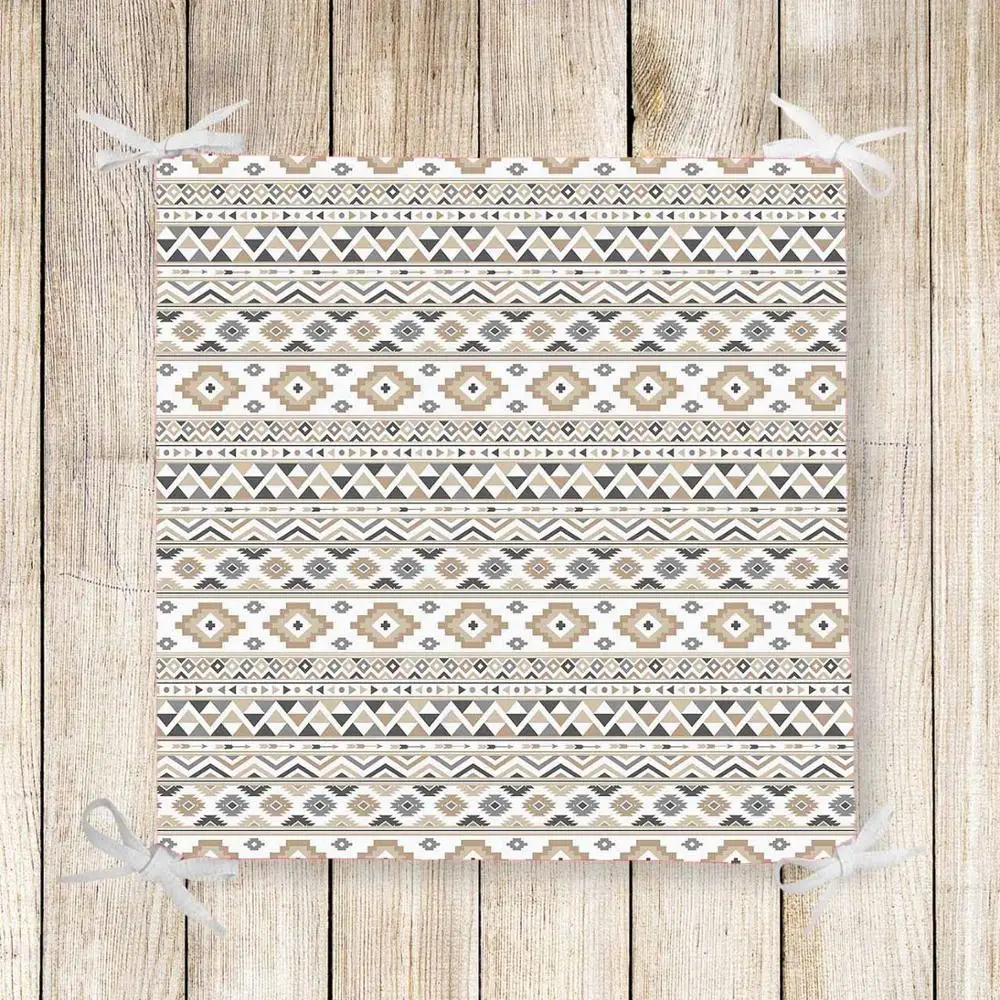 

Else Brown Blue Bohemian Geometric 3d Print Chair Pad Seat Cushion Soft Memory Foam Full Lenght Ties Non Slip Washable Zipper