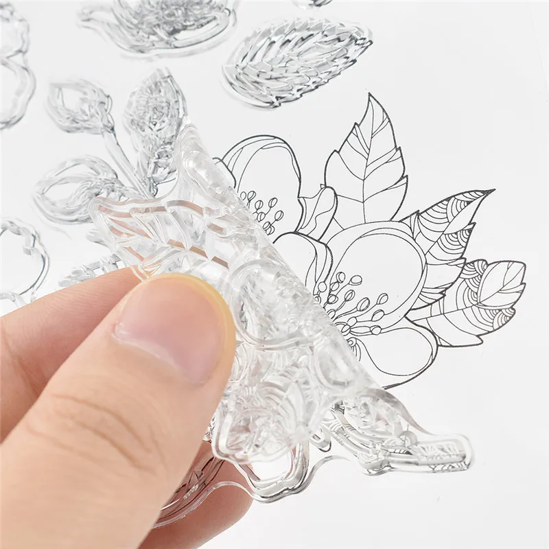 1 шт. с Рождеством прозрачный штамп кружево цветочный пластик штамповка для