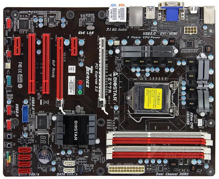 Для BIOSTAR TZ77A оригинальная настольная материнская плата Z77 LGA 1155 DDR3 32G SATA3