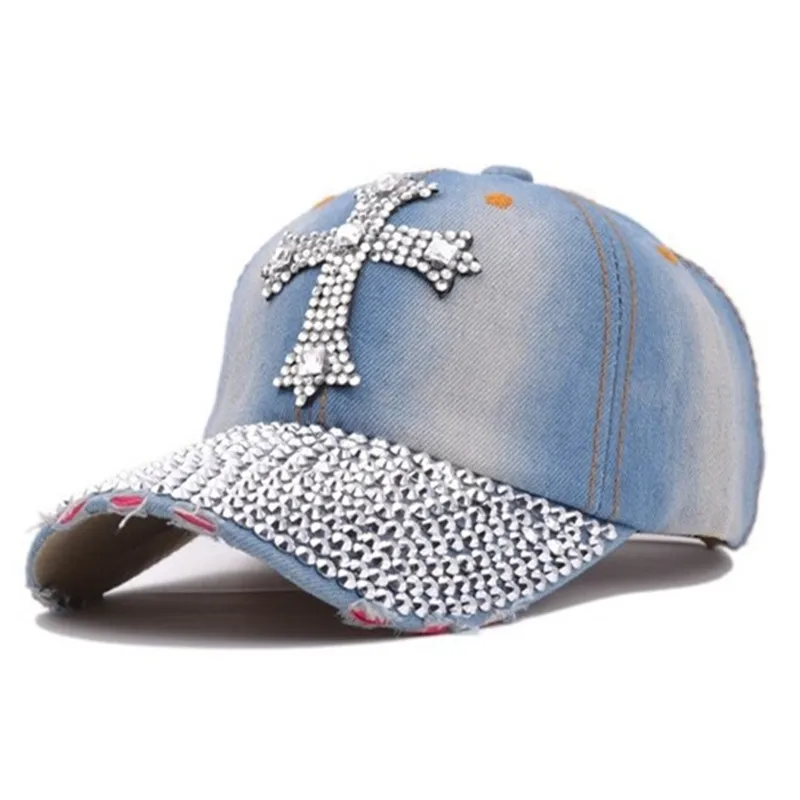 Новая бейсбольная кепка со стразами джинсы snapback для мужчин и женщин Повседневная
