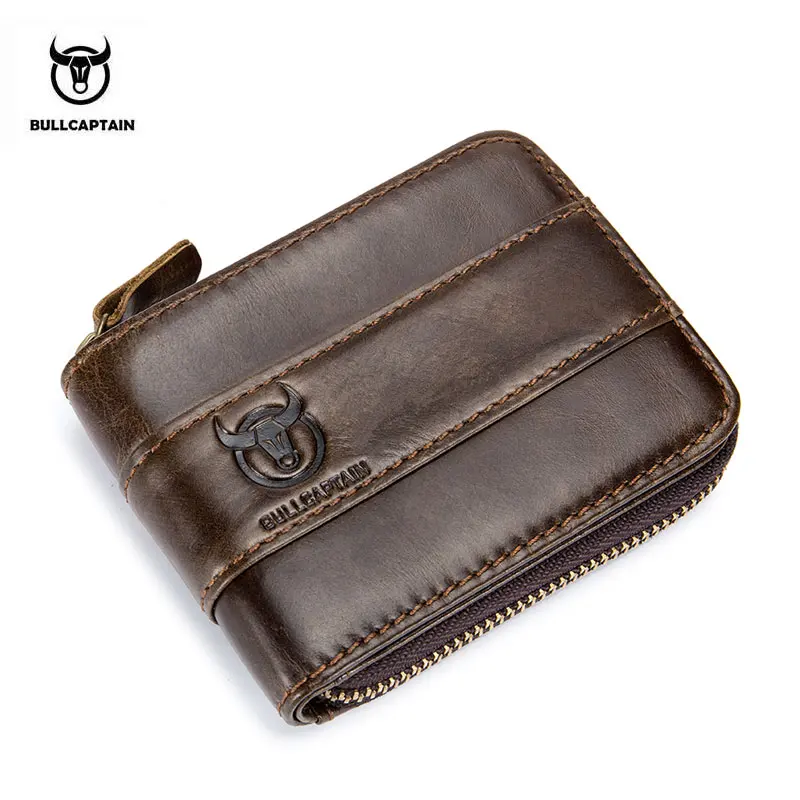 Кошелек BULLCAPTAIN RFID из воловьей кожи тонкий дизайнерский брендовый кошелек Новое