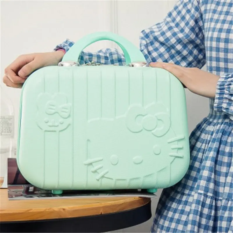 Love cat travel kit Макияж комплект корейский портативный на молнии Коробка милая девочка повседневная водостойкая 13 дюймов макияж Чехол голограммы