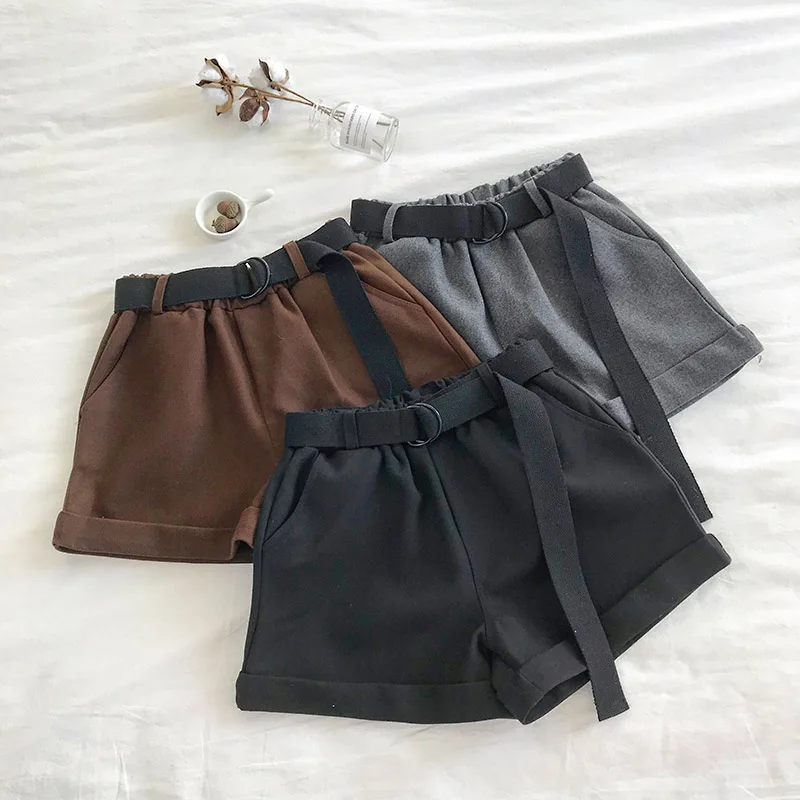 Obrix Female Spring Autumn Casual Style Korean Fashion Shorts High Elastic Waist Belt Regular Streetwear For Women|Женские шорты| |