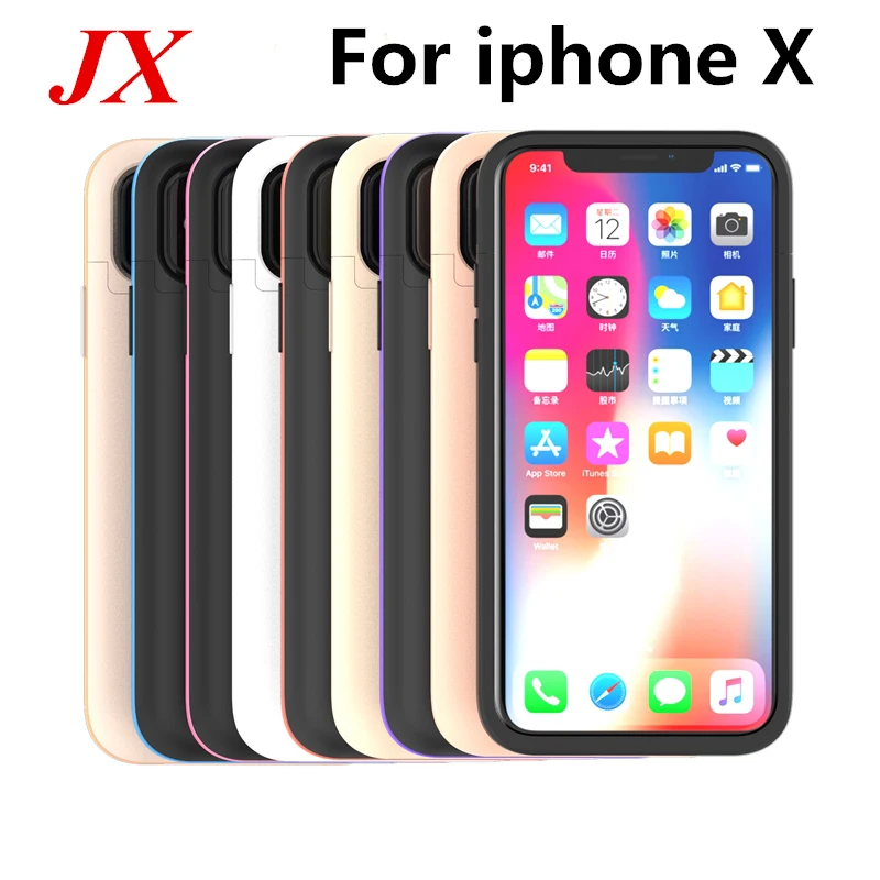 5200 мАч Для iphone Х Тонкий Корпус Батареи Резервного Копирования Красочные зарядное