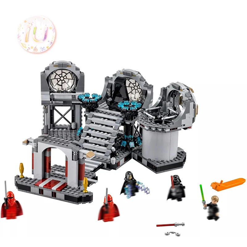 Legoings 75093 Star Series Death Final Duel Building Blocks Kit Подарочные игрушки для детей War 499 шт совместим