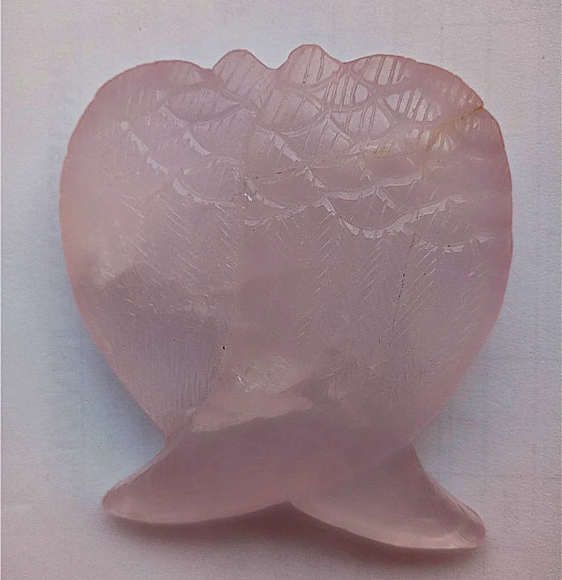 

natural rose quartz angel wings pink crystal wings as gift 6cm