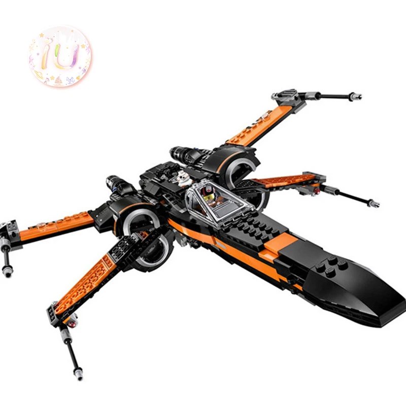 Legoings 75102 Звездные серии Poe X wing боец Строительные блоки набор подарок на день