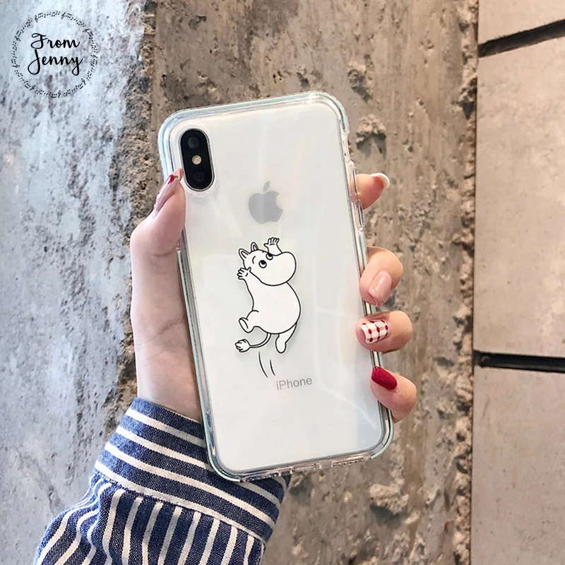 От Jenny простой и милый мультфильм животных для iPhone x xr xs max 6 6s 7 8 Plus прозрачный