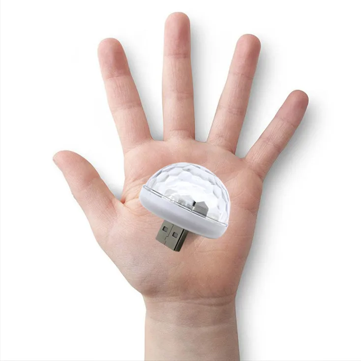 Светодиодный USB автомобильный атмосферный светильник 5 в RGB Мини Романтический 3