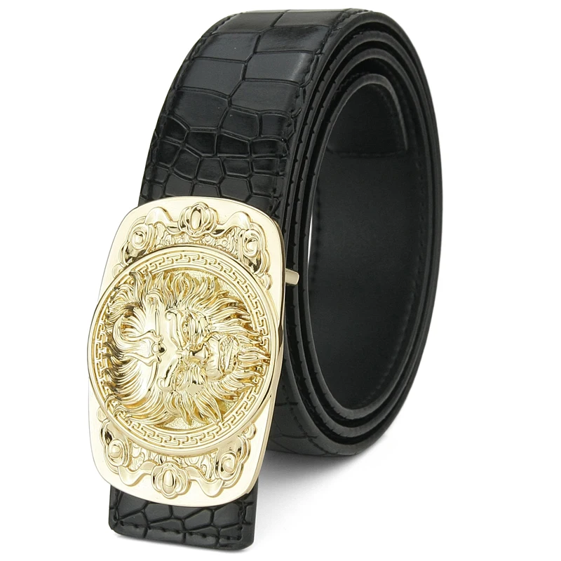 Ремень мужской из натуральной воловьей кожи дизайнерский пояс с пряжкой в виде