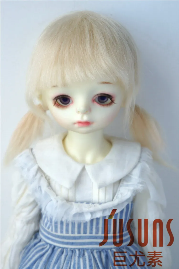 JD446 1/4 1/3 милые два пони BJD парики из мохера для кукол Мягкие Размеры 7-8 дюймов 8-9 дюймов кукольные волосы MSD SD модные кукольные аксессуары - Цвет: 8-9inch Blond M9