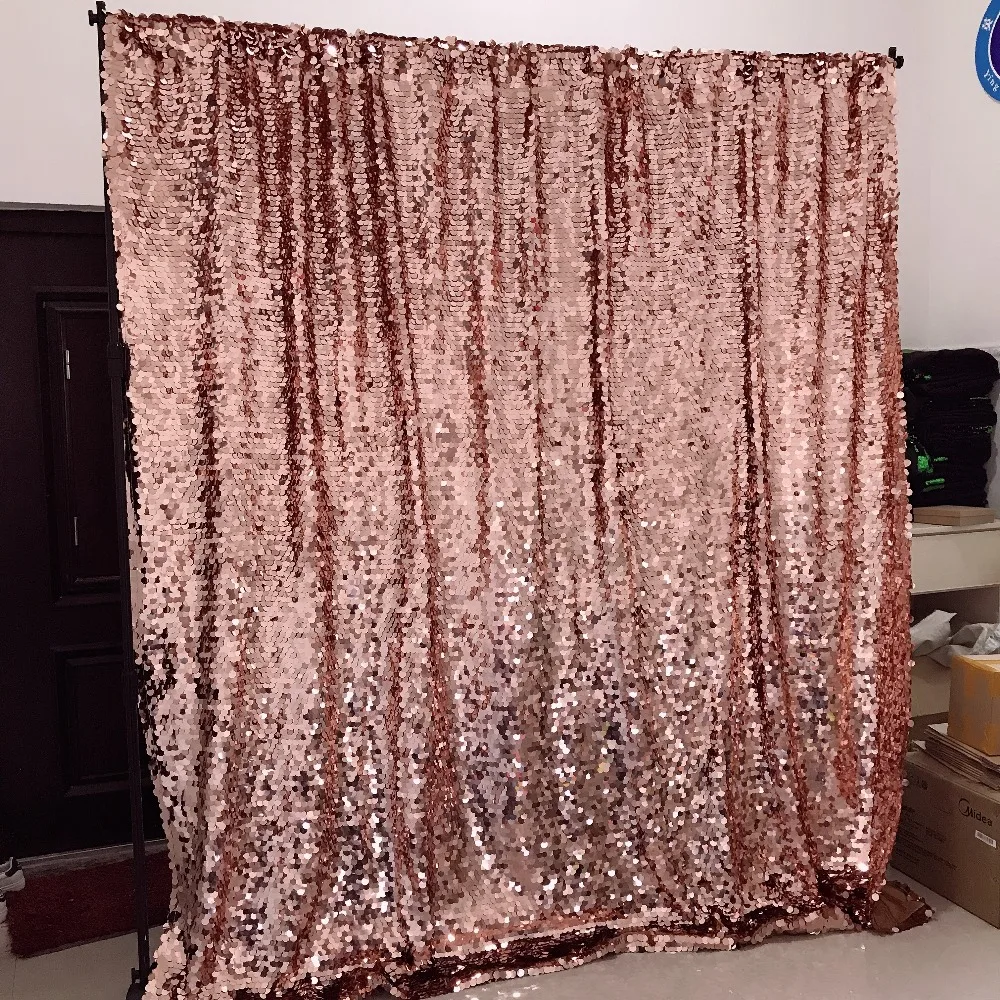 1 шт./лот 8* 8ft(2,4 м) бесшовные luxe блесток фон Роза цвет для photo booth без шва Большой блесток задний план с карманами