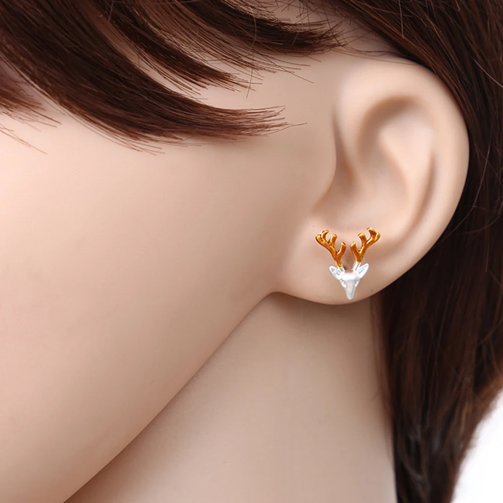 Fashion Deer Stud Earrings Jewelry for Women Gift Charming Luxury Christmas | Украшения и аксессуары