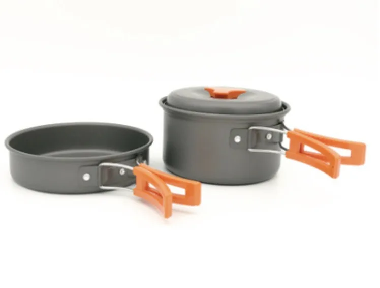 pot set Кухонный набор для готовки из нержавеющей стали Складная печь на дровах спиртовая карманная плита Кемпинг кухонная посуда туристический набор посуды для небольшой альпинизма - Цвет: pot set
