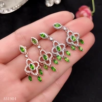 kjjeaxcmy boutique jewelry 925 sterling silver inlaid natural diopside gemstone female earrings earrings support detection