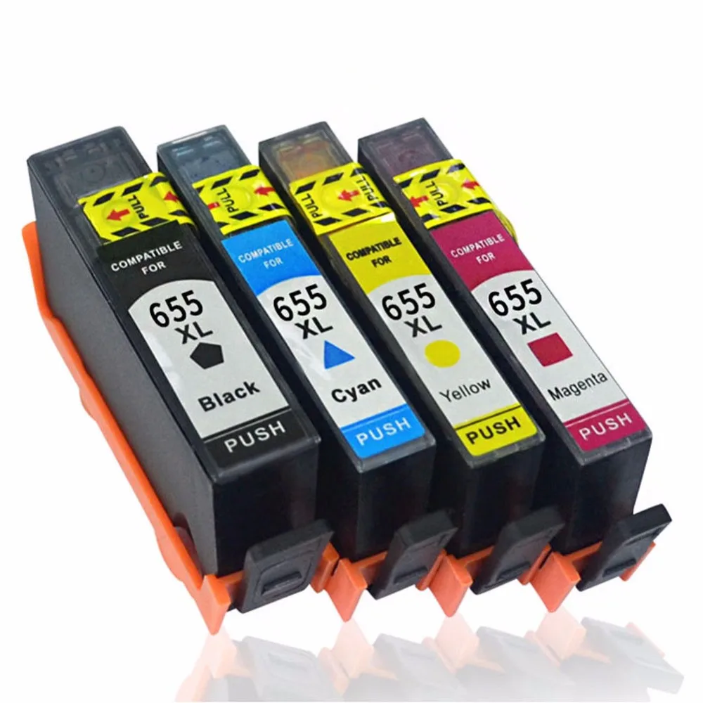 4PK совместимый картридж Замена для hp655 с чипом deskjet 3525 5525 4615 4625 4525 6520 6525