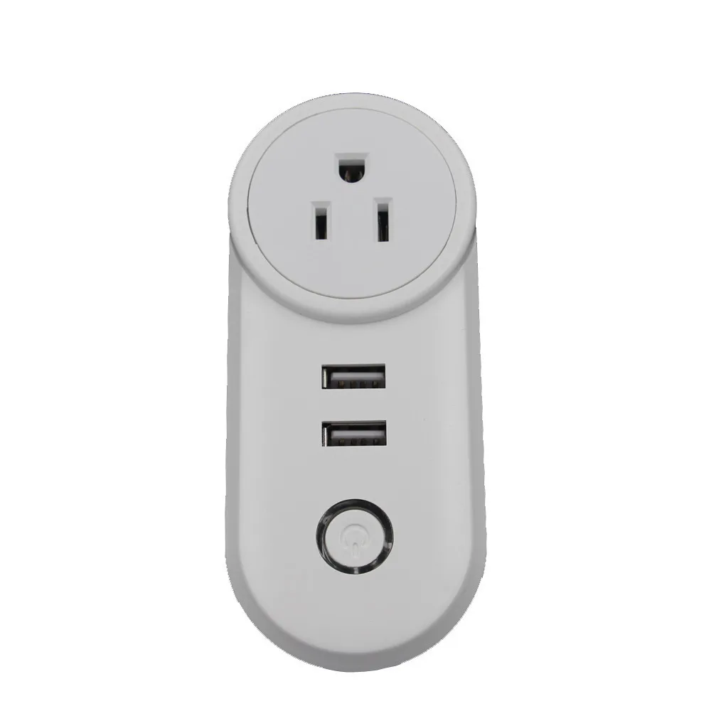 Умная штепсельная вилка стандарта ЕС/США/Великобритании Wi Fi 2 USB приложения