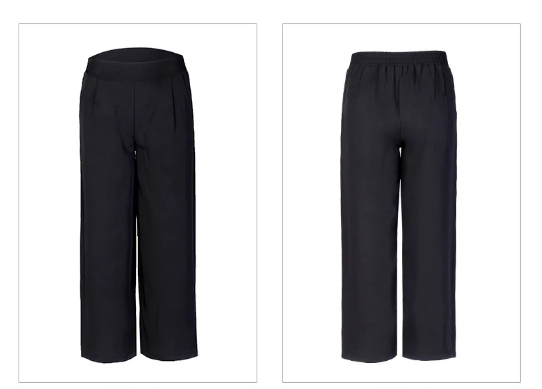 2018 женские летние новые широкие брюки OL брюки женские повседневные офисные брюки с высокой талией до щиколотки шифоновые брюки S-3XL от AliExpress WW