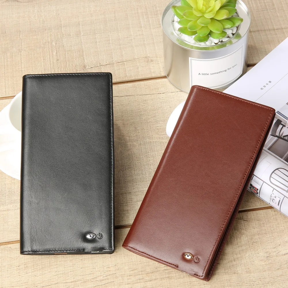 Modoker мужские кошельки натуральная кожа кошелек длинный клатч Bluetooth отслеживание